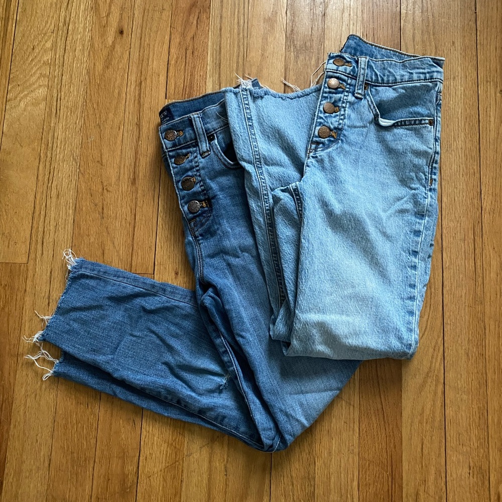 Bundle of J. Crew Factory Jeans, used, 24, 25P, petite, cropped